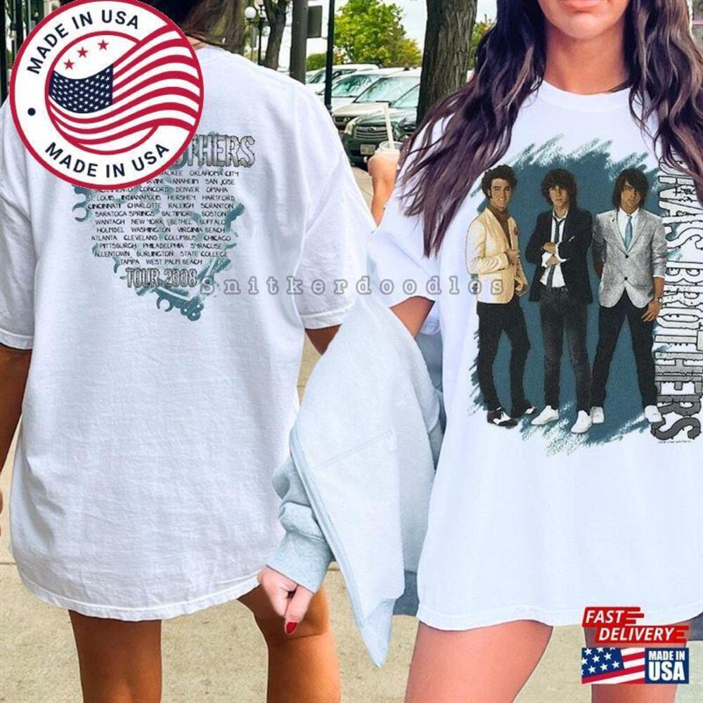 Retro Jonas Brothers Tour Shirt 90S Band Tees Rap Unisex 2 Sided